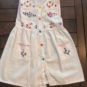 Embroidered White Mexican Sleeveless Dress